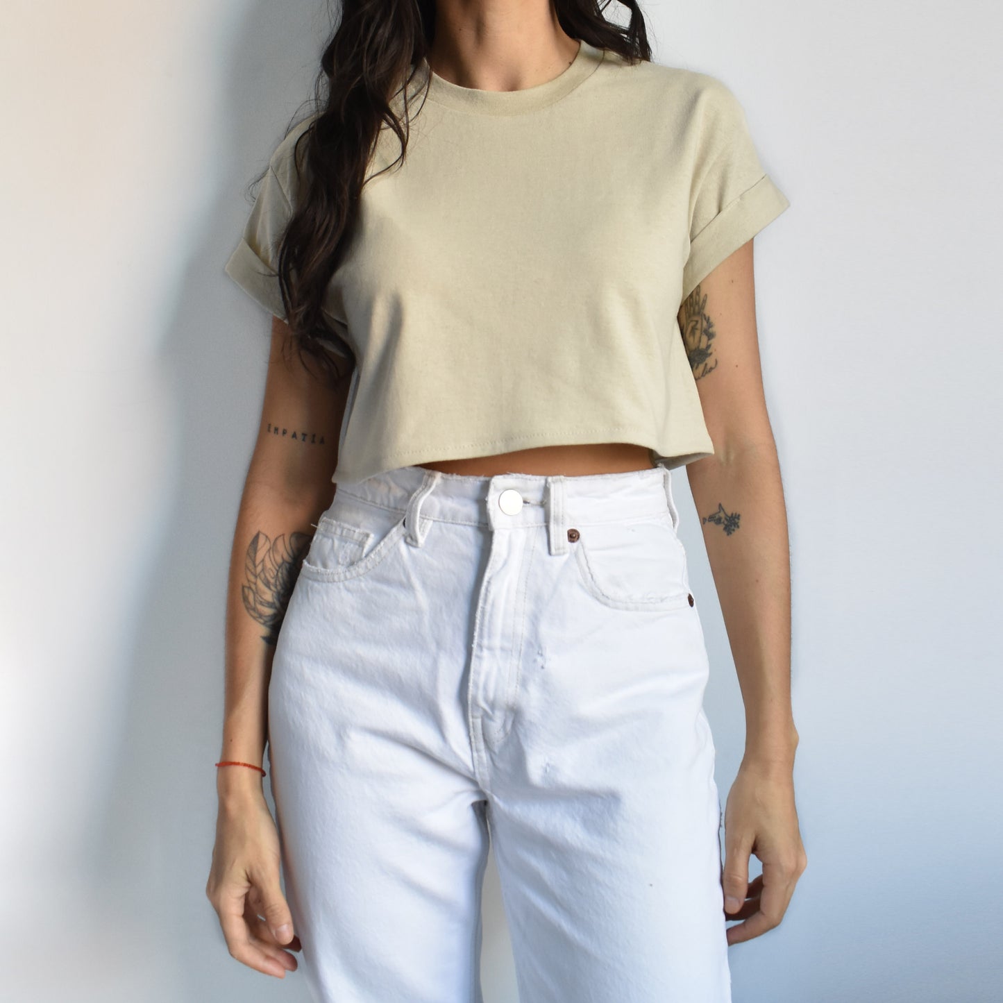 Crop T-shirt Beige