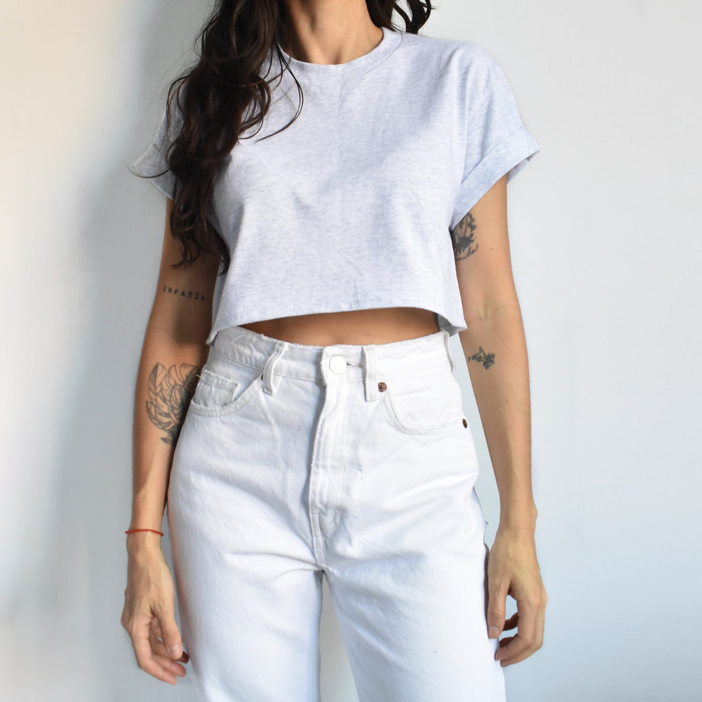 Crop T-shirt Gris Jaspe