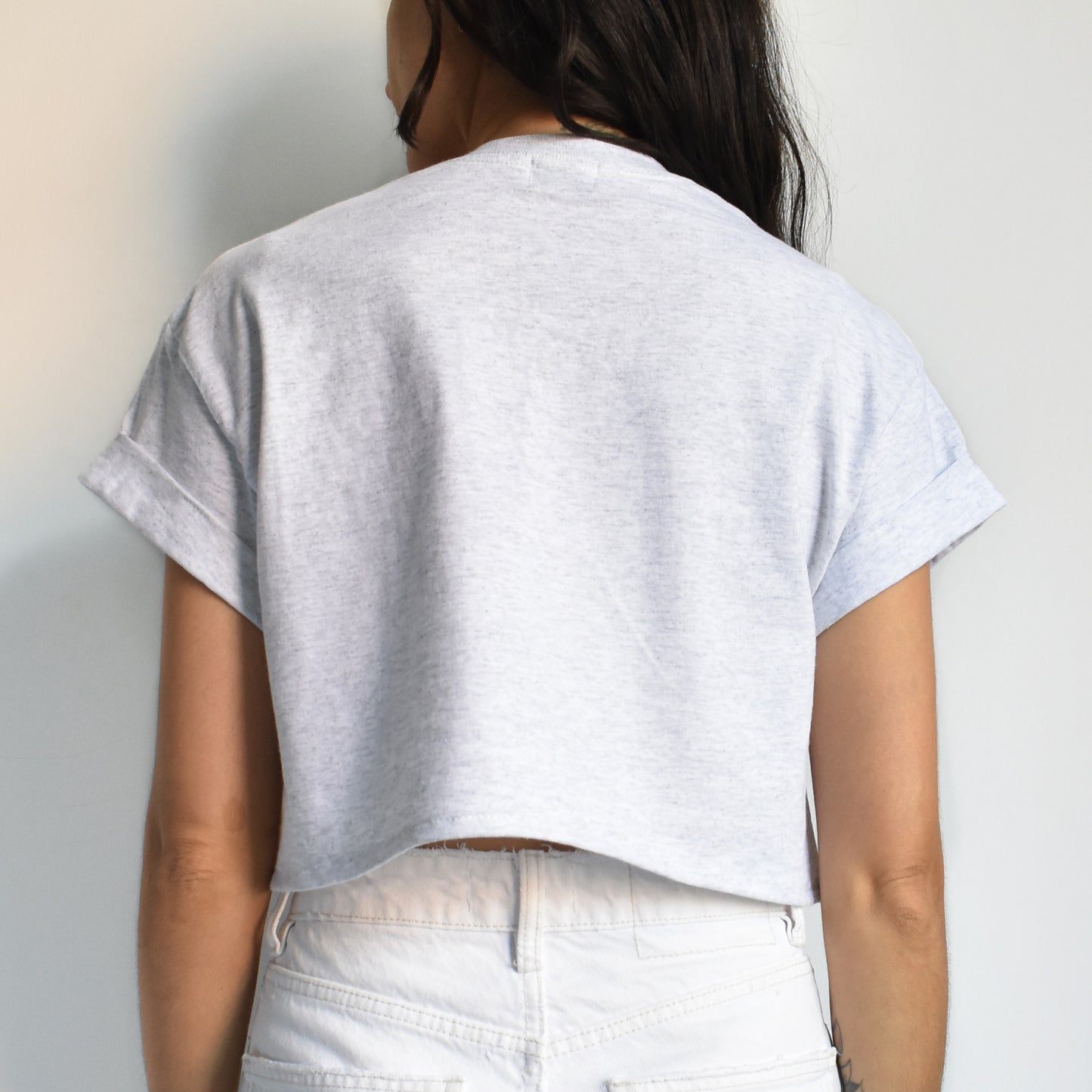 Crop T-shirt Gris Jaspe