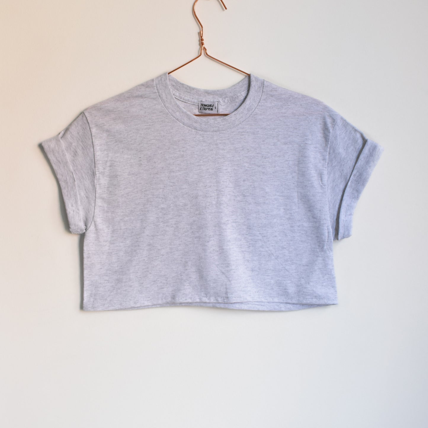 Crop T-shirt Gris Jaspe